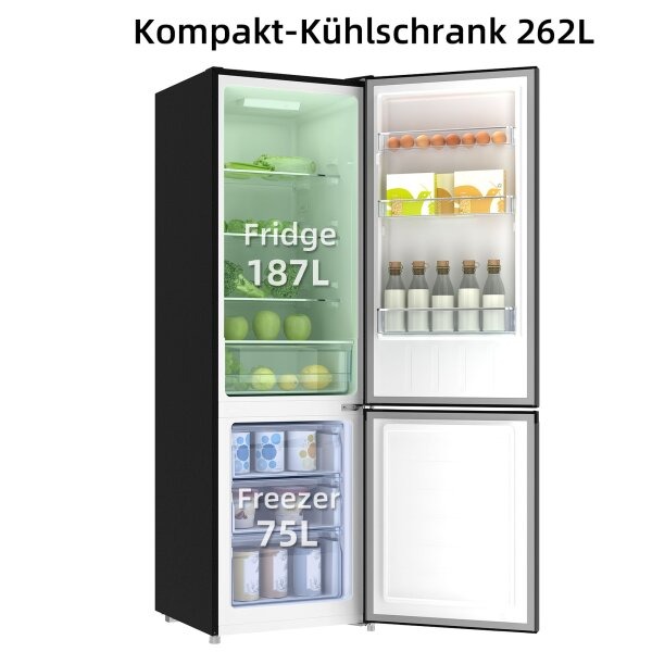 CHiQ Kühl-Gefrierkombi CBM262LBC 187L/75L bk C (Speditionsversand) CHiQ Kühl-Gefrierkombi CBM262LBC 187L/75L bk C (Speditionsversand)