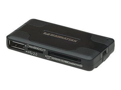 Manhattan Hi-Speed USB Combo Hub - Kartenleser - 42-in-1 (MS, MS PRO, MMC, SD, MS Duo, MS PRO Duo, RS-MMC, MMCmobile, microSD, MMCplus, SDHC, MS Micro, microSDHC, MS PRO-HG Duo)