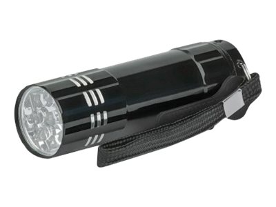 Manhattan 3er-Pack LED-Aluminiumtaschenlampe, 45 Lumen Ausgangsleistung, neun LEDs, kompaktes Format, schwarz