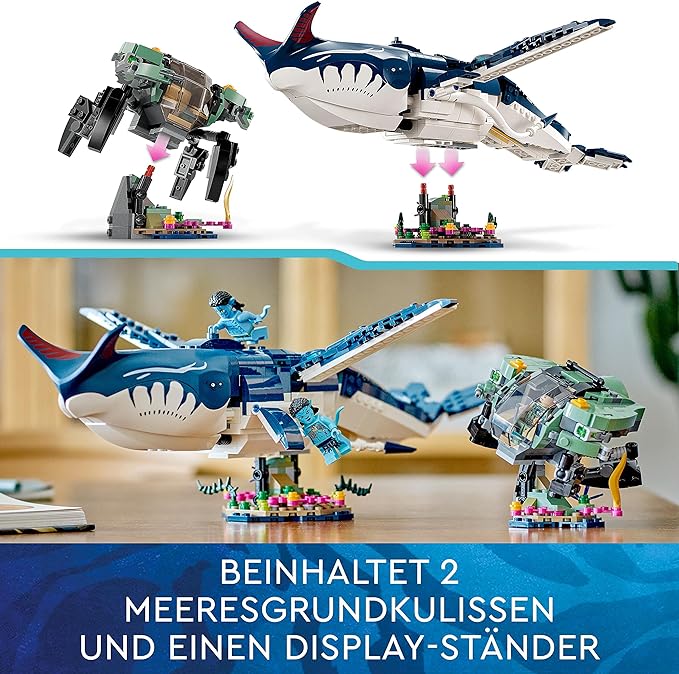 LEGO Avatar Payakan der Tulkun und Krabbenanzug, The Way of Water Ozean Spielzeug zum Bauen mit Meerestier-Figur für Kinder und Filmfans 75579