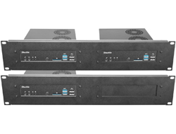 Shuttle PRM01 - 2HE-Rackblende erlaubt die Montage von zwei 1,3-Liter-PCs im 19"-Rack
