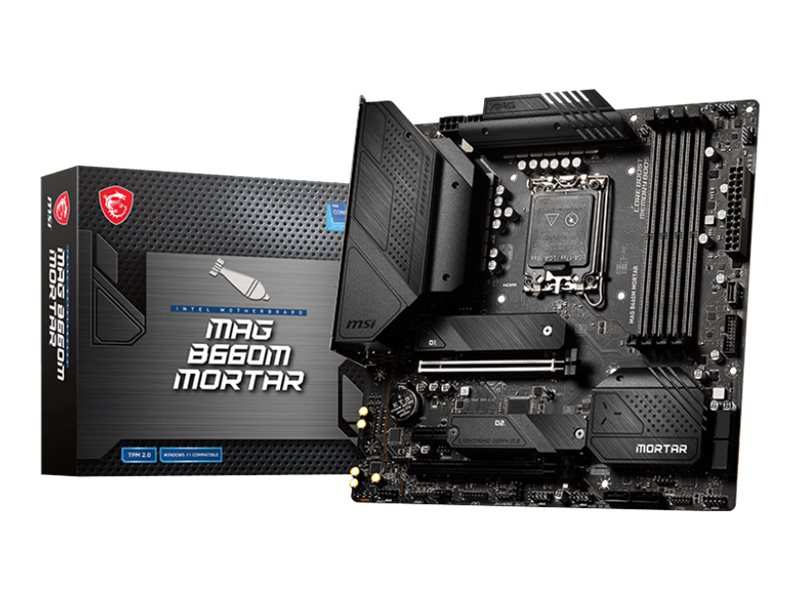 MSI MAG B660M MORTAR - Motherboard - micro ATX - LGA1700-Sockel - B660 Chipsatz - USB-C Gen2, USB 3.2 Gen 1, USB 3.2 Gen 2, USB-C Gen 2x2 - 2.5 Gigabit LAN - Onboard-Grafik (CPU erforderlich)