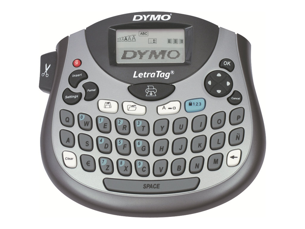 Dymo LetraTag LT-100T - Beschriftungsgerät - s/w - Thermodirekt - Rolle (1,2 cm)