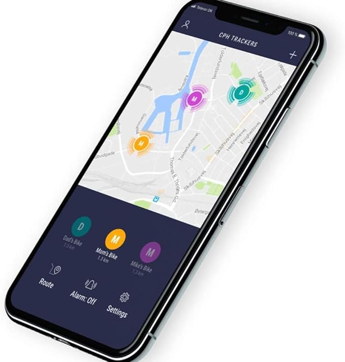 Cobblestone GPS Tracker - Made in Dänemark, € 0 / Monat, Keine SIM Kosten, 4-6 Jahre Laufzeit ohne Aufladung, Wasserdicht GPS, Kostenlos APP, GPS Tracker für Auto, Fahrrad usw. Schwarz