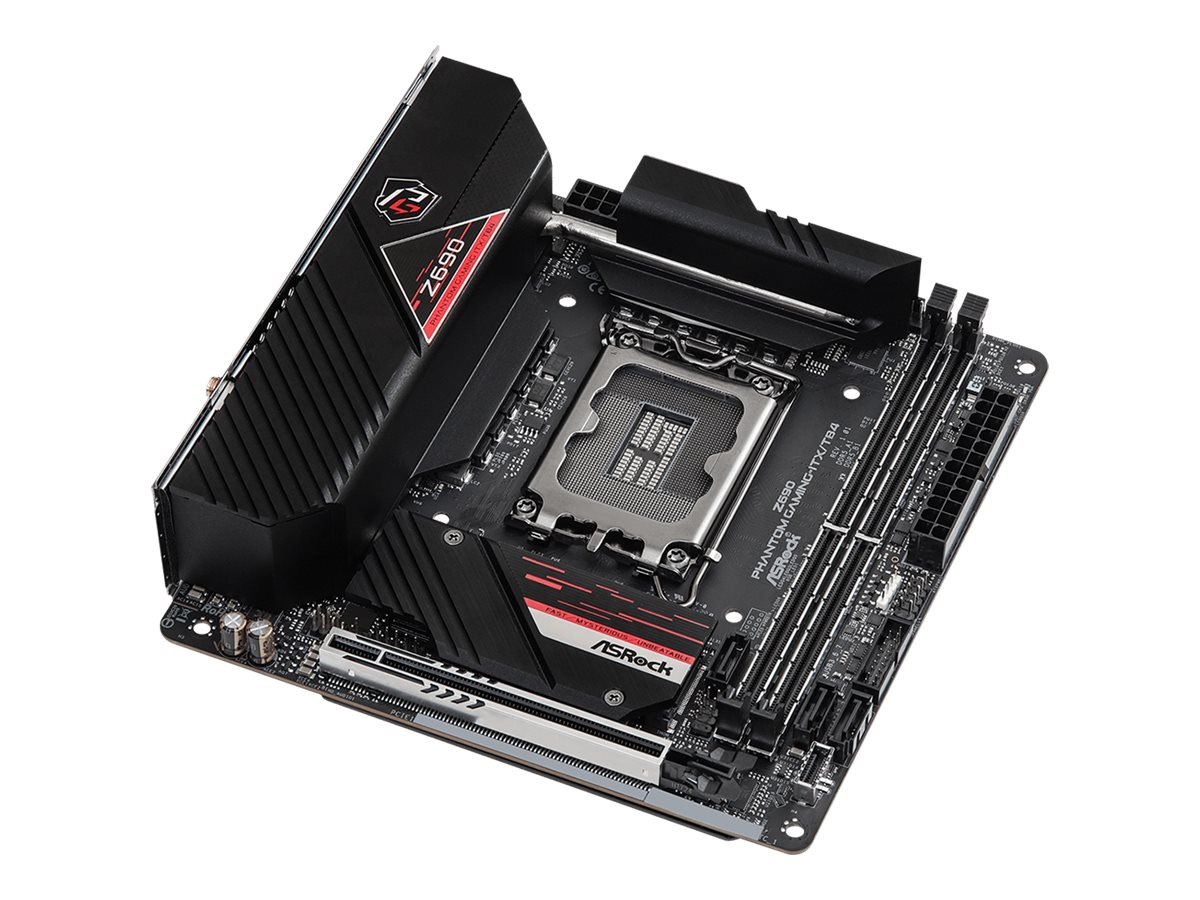 ASRock Z690 Phantom Gaming-ITX/TB4 - Motherboard - Mini-ITX - LGA1700-Sockel - Z690 Chipsatz - USB 3.2 Gen 1, USB 3.2 Gen 2, USB-C Gen 2x2, USB4 - Bluetooth, 2.5 Gigabit LAN, Wi-Fi - Onboard-Grafik (CPU erforderlich)