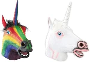 Vollmaske Einhorn weiß - Adult