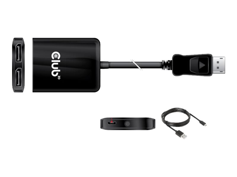 CLUB3D Multistream Transport (MST) Hub DisplayPort™1.4 zu DisplayPort™1.4 Dual Monitor 4K60Hz M/F