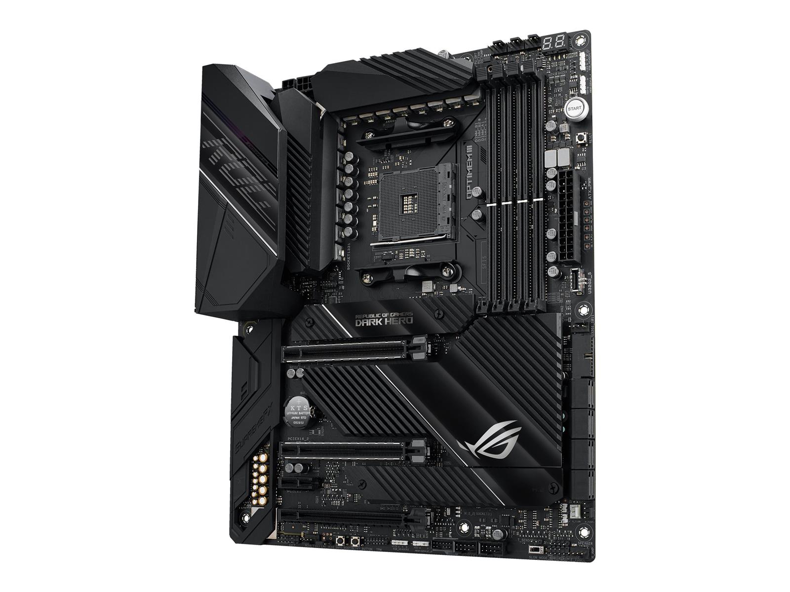 ASUS ROG Crosshair VIII Dark Hero - Motherboard - ATX - Socket AM4 - AMD X570 Chipsatz - USB-C Gen2, USB 3.2 Gen 1, USB 3.2 Gen 2 - Gigabit LAN, 2.5 Gigabit LAN, Wi-Fi, Bluetooth - HD Audio (8-Kanal) ASUS ROG Crosshair VIII Dark Hero - Motherboard - ATX - Socket AM4 - AMD X570 Chipsatz - USB-C Gen2, USB 3.2 Gen 1, USB 3.2 Gen 2 - Gigabit LAN, 2.5 Gigabit LAN, Wi-Fi, Bluetooth - HD Audio (8-Kanal)