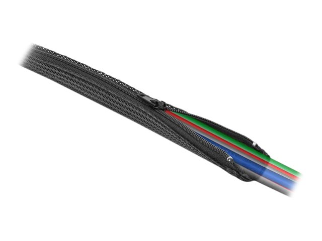 Delock Geflechtschlauch mit Reißverschluss hitzebeständig 1 m x 20 mm schwarz