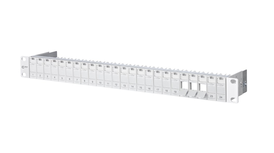 METZ CONNECT Modul 19 Zoll Modulträger 1HE 24 Port lichtgrau unbestückt