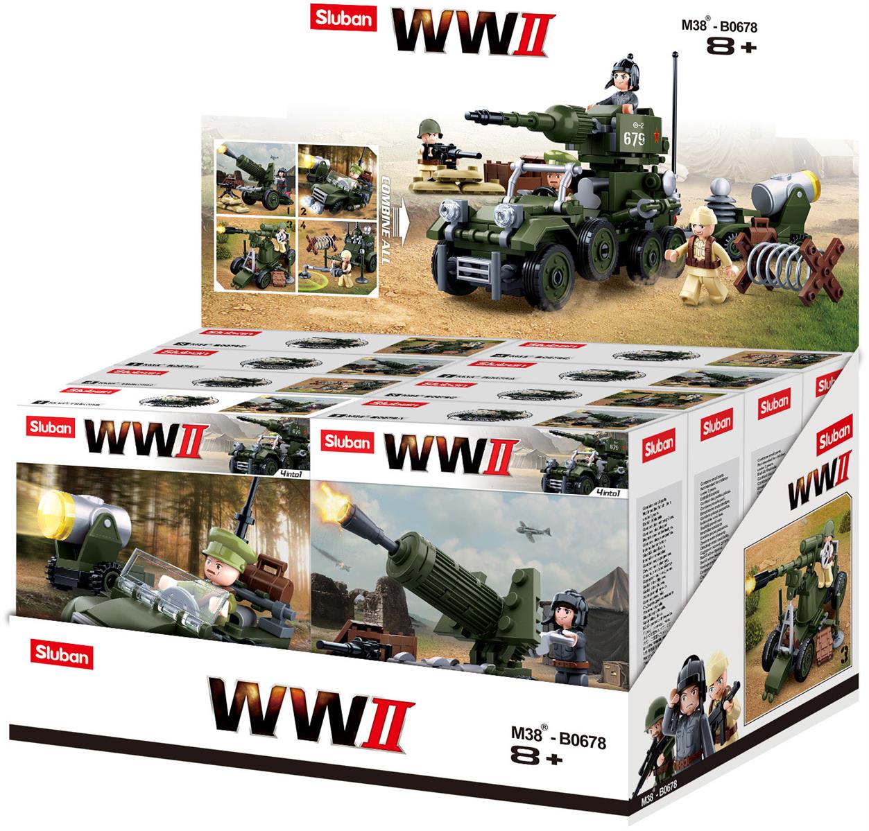 Sluban - Army - WWII 4 into 1 Display (8 Packungen)