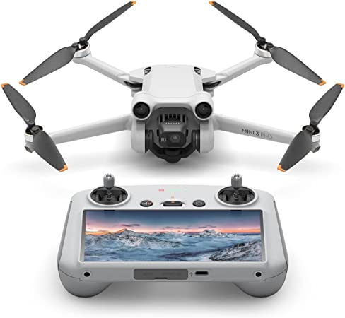 DJI Mini 3 Pro mit DJI Smart Control – Leichte und faltbare Kameradrohne mit 4K/60fps Videos, 48 MP Fotos, 34 Minuten Flugzeit, Hindernisvermeidung in 3 Richtungen