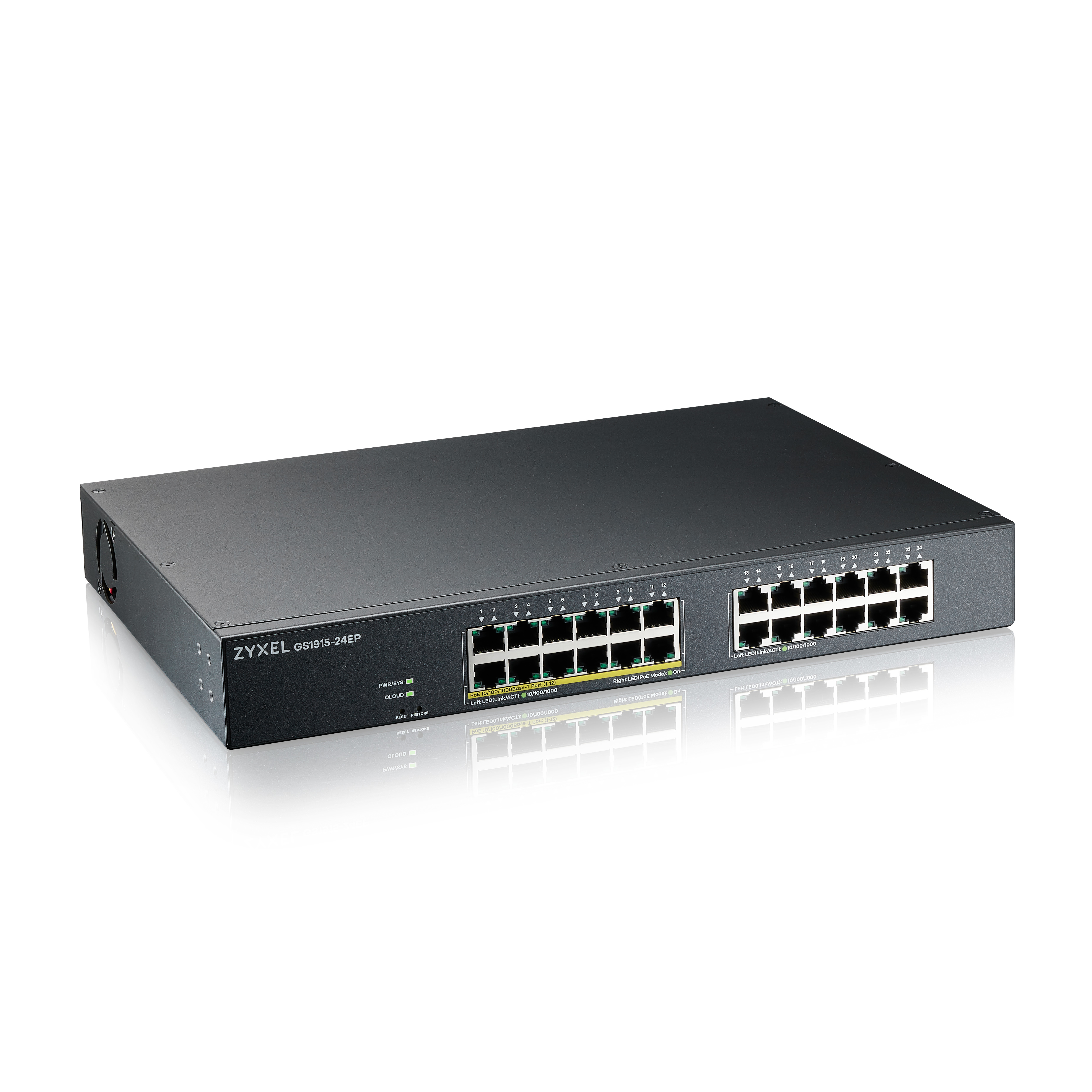 Zyxel GS1915-24EP Managed L2 Gigabit Ethernet (10/100/1000) Power over Ethernet (PoE) 1U Schwarz
