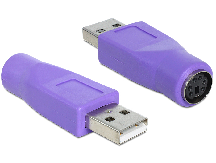 DeLOCK 65461 Kabeladapter USB-A PS/2 Violett