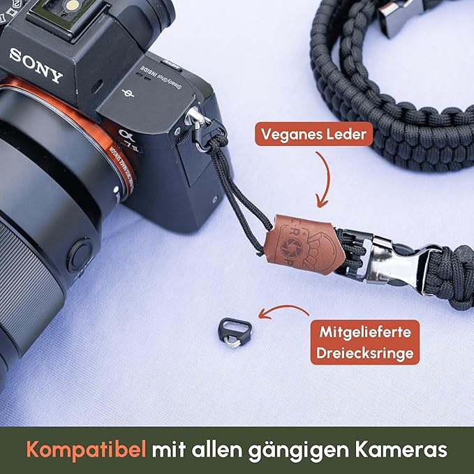 C-ROPE Kameragurt Traveler aus Paracord 125cm Silent Black retail C-ROPE Kameragurt Traveler aus Paracord 125cm Silent Black retail