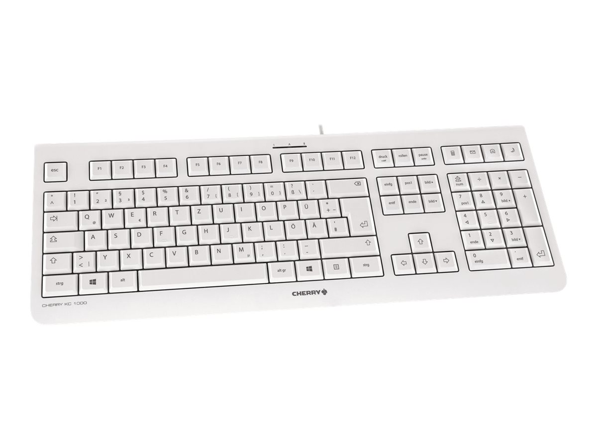 CHERRY KC 1000, Kabelgebundene Tastatur, Weiß Grau, USB (QWERTZ - DE) CHERRY KC 1000, Kabelgebundene Tastatur, Weiß Grau, USB (QWERTZ - DE)