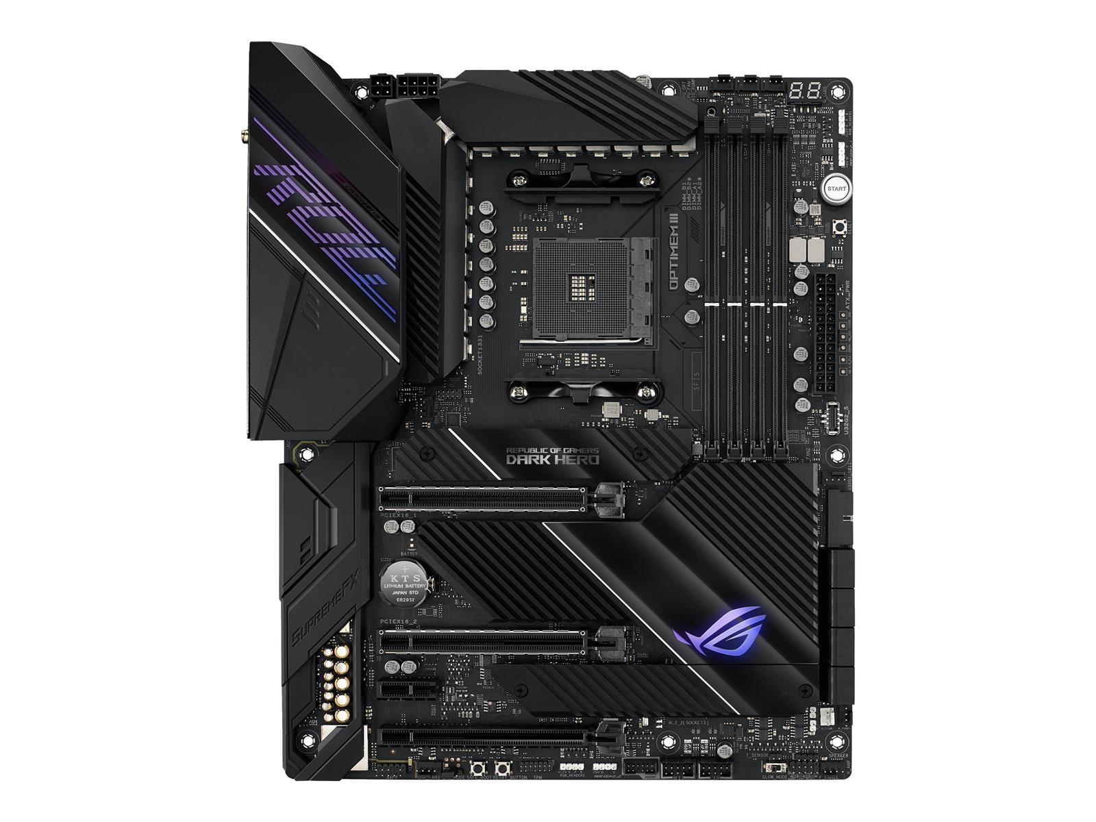 ASUS ROG Crosshair VIII Dark Hero - Motherboard - ATX - Socket AM4 - AMD X570 Chipsatz - USB-C Gen2, USB 3.2 Gen 1, USB 3.2 Gen 2 - Gigabit LAN, 2.5 Gigabit LAN, Wi-Fi, Bluetooth - HD Audio (8-Kanal)