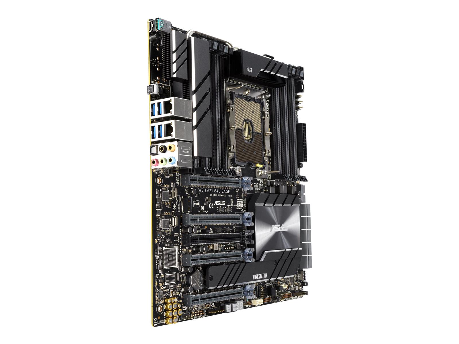 ASUS Pro WS C621-64L SAGE - Motherboard - SSI CEB - Socket P - C621 Chipsatz - USB-C Gen2, USB 3.2 Gen 1, USB 3.2 Gen 2 - 2 x Gigabit LAN - HD Audio (8-Kanal)