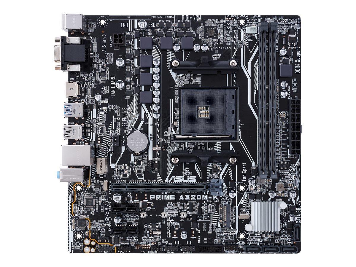 ASUS PRIME A320M-K - Motherboard - micro ATX - Socket AM4 - AMD A320 - USB 3.0 - Gigabit LAN - Onboard-Grafik (CPU erforderlich) ASUS PRIME A320M-K - Motherboard - micro ATX - Socket AM4 - AMD A320 - USB 3.0 - Gigabit LAN - Onboard-Grafik (CPU erforderlich)