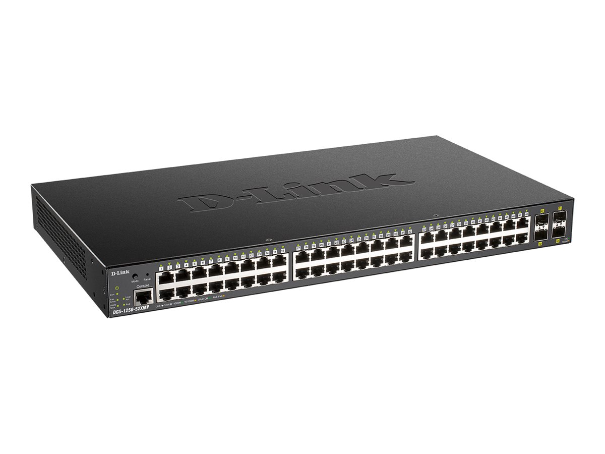 Switch 440mm D-Link DGS-1250-52XMP       4*SFP+/48*GE PoE+ retail