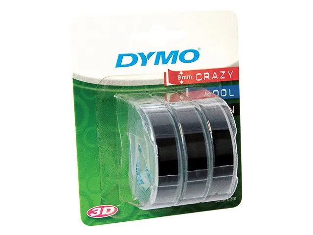 Dymo Prägeband 9 mm x 3 m, 3D weiß auf schwarz, 3 Stück