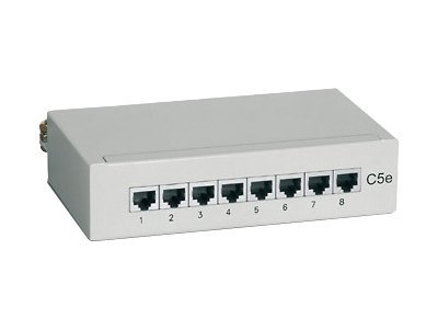 Equip 8-Port Cat.5e geschirmtes Desktop Patch Panel, Hellgrau