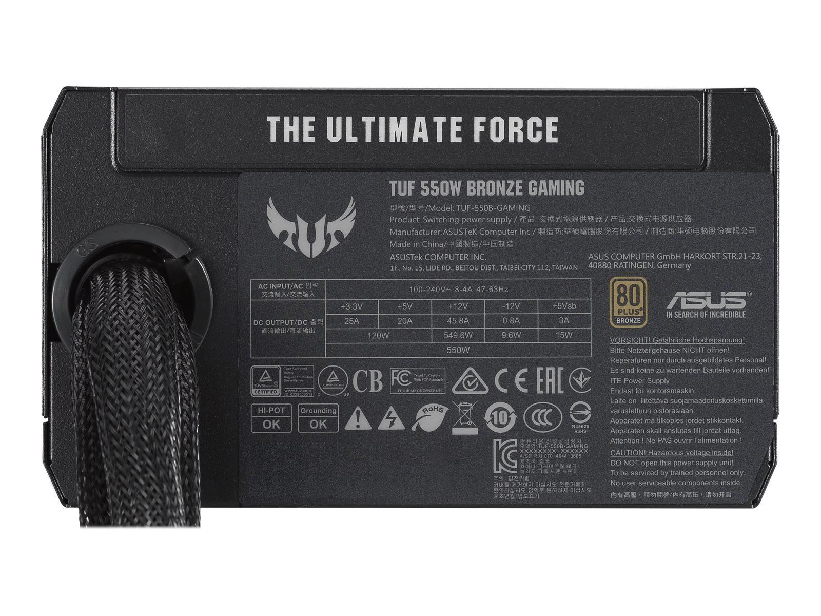 ASUS TUF-GAMING-550B Netzteil 550 W 24-pin ATX ATX Schwarz