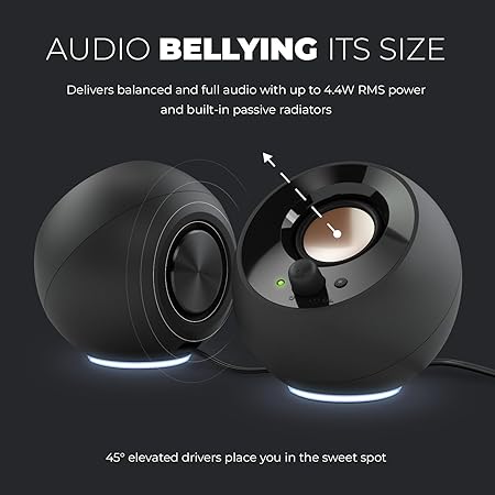 Creative Lautsprecher Pebble SE RGB Stereo, weiß Creative Lautsprecher Pebble SE RGB Stereo, weiß