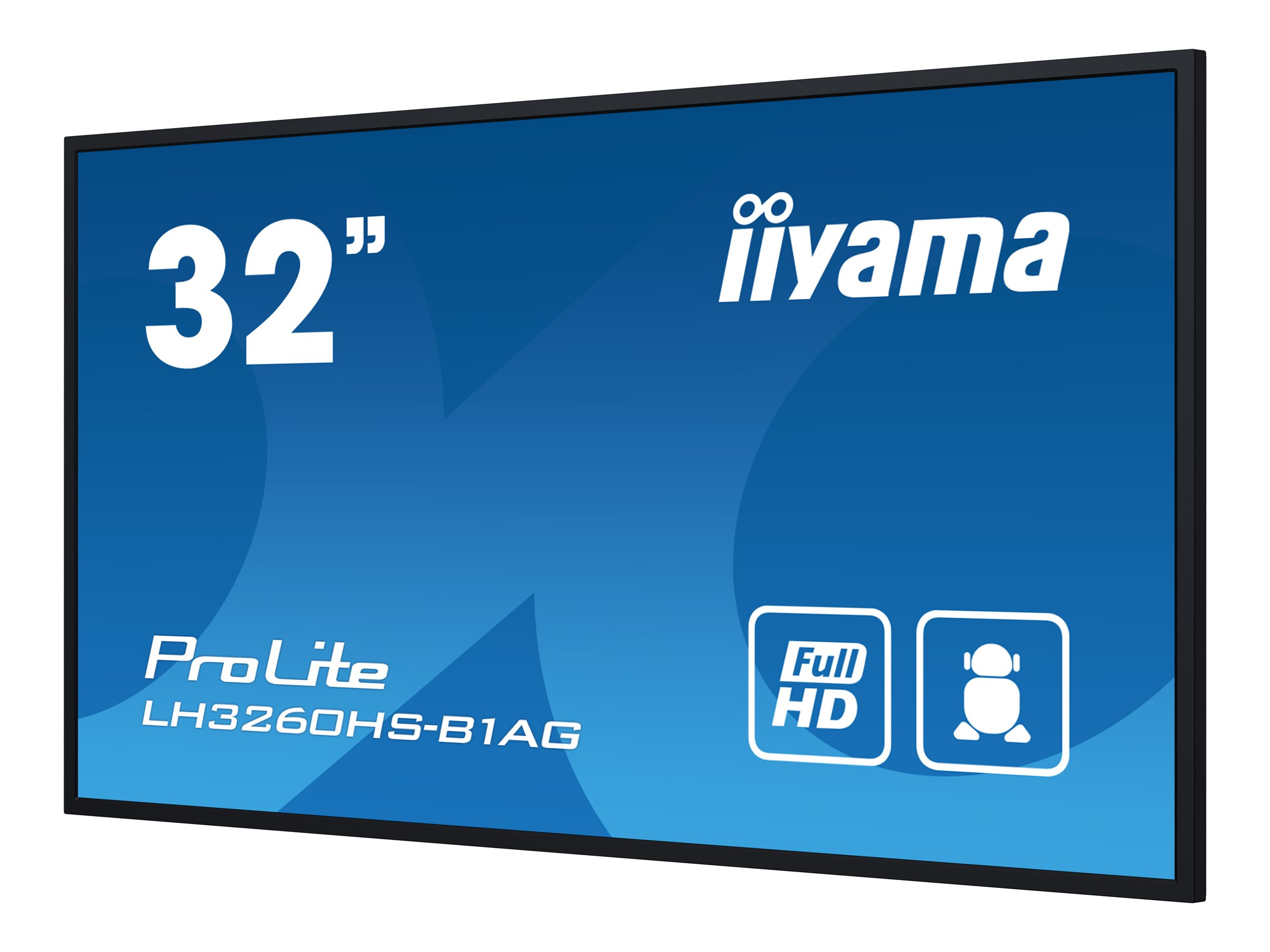 iiyama LH3260HS-B1AG Signage-Display Digitale A-Platine 80 cm (31.5") LED WLAN 500 cd/m² Full HD Schwarz Eingebauter Prozessor Android 11 24/7