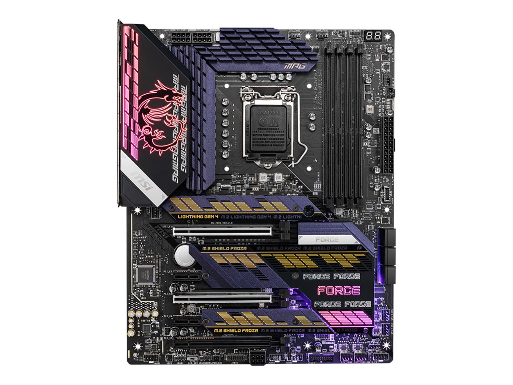MSI MPG Z590 GAMING FORCE - Motherboard - ATX - LGA1200-Sockel - Z590 Chipsatz - USB-C Gen2, USB 3.2 Gen 1, USB 3.2 Gen 2, USB-C Gen 2x2 - 2.5 Gigabit LAN - Onboard-Grafik (CPU erforderlich)