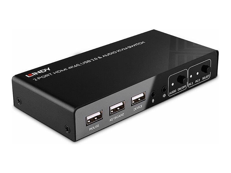 Lindy 32809 Tastatur/Video/Maus (KVM)-Switch Schwarz