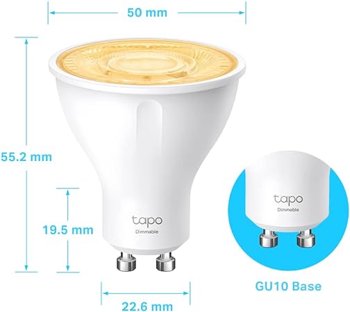 TP-LINK Tapo L610 - LED-Spot-Glühbirne - GU10 - 2.9 W (Entsprechung 50 W) TP-LINK Tapo L610 - LED-Spot-Glühbirne - GU10 - 2.9 W (Entsprechung 50 W)