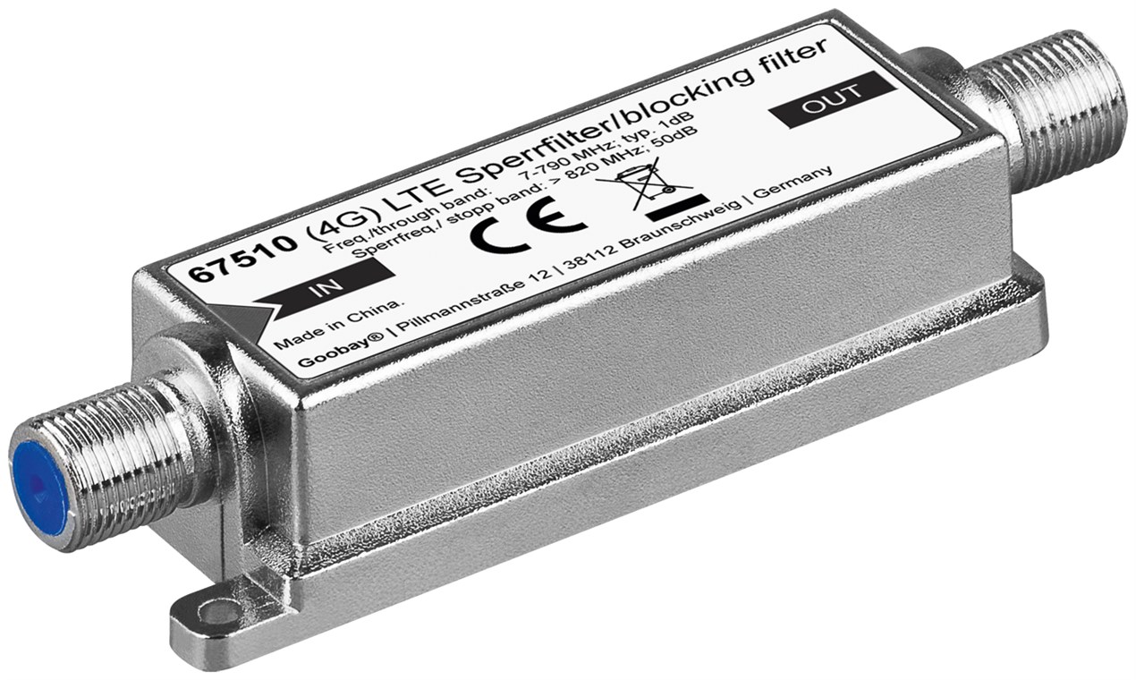 LTE/4G Sperrfilter, F-Buchse auf F-Buchse