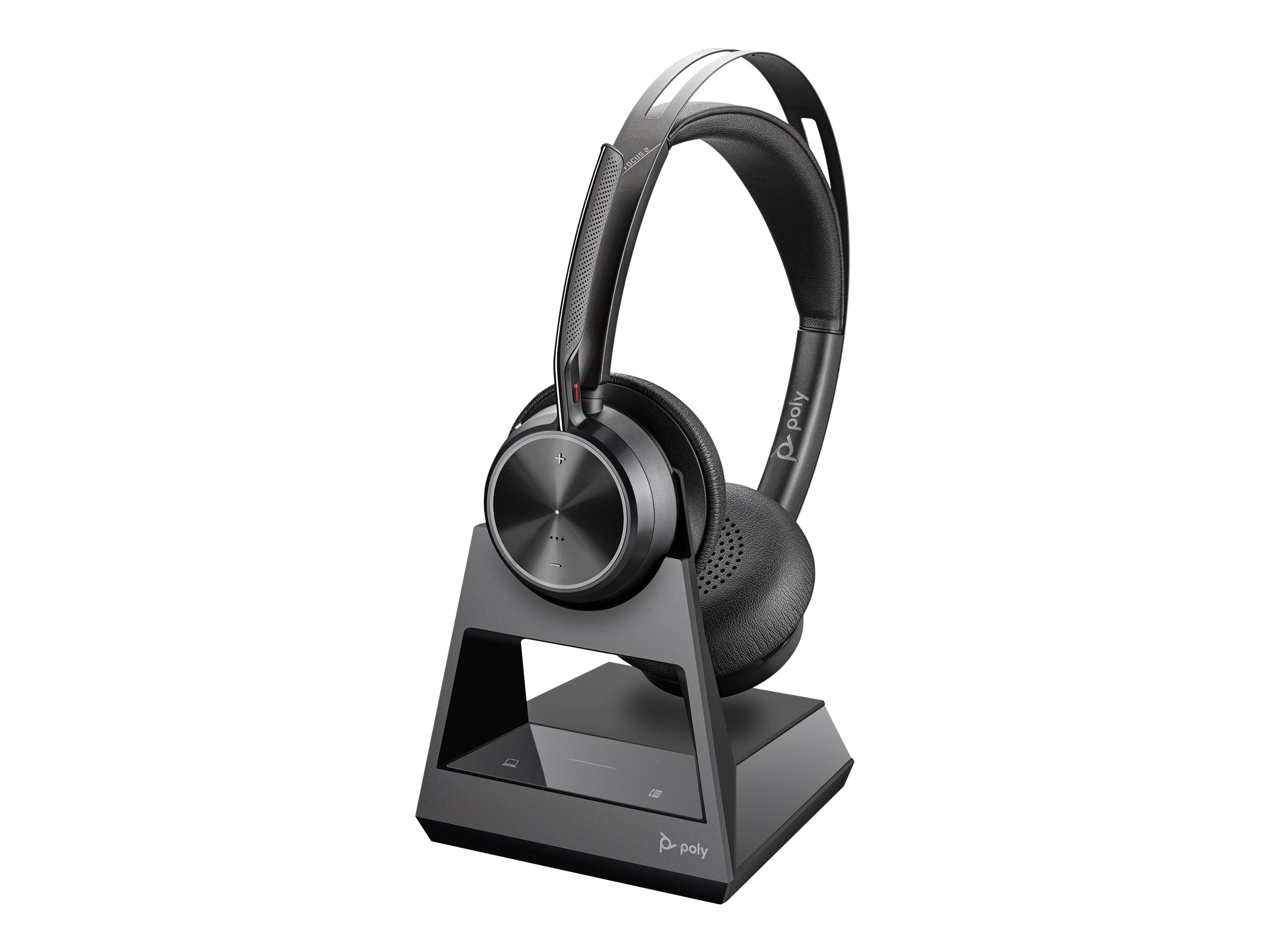 POLY Voyager Focus 2 Office Kopfhörer Verkabelt & Kabellos Kopfband Büro/Callcenter USB Typ-A Bluetooth Ladestation Schwarz