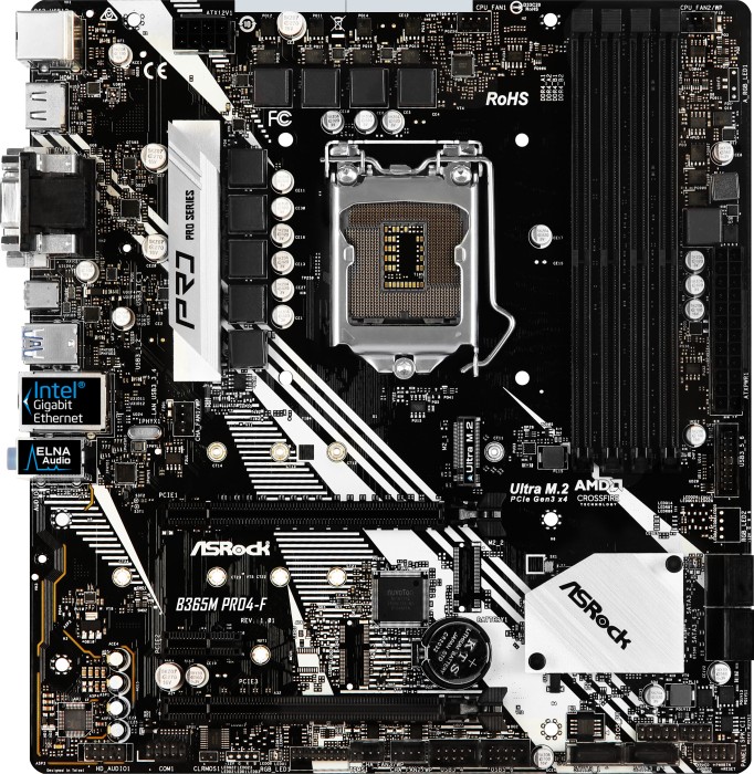 ASRock B365M Pro4-F - Motherboard - micro ATX - LGA1151 Socket - B365 Chipsatz - USB 3.2 Gen 1 - Gigabit LAN - Onboard-Grafik (CPU erforderlich) ASRock B365M Pro4-F - Motherboard - micro ATX - LGA1151 Socket - B365 Chipsatz - USB 3.2 Gen 1 - Gigabit LAN - Onboard-Grafik (CPU erforderlich)