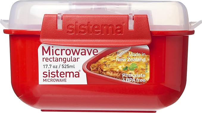 sistema Mikrowellenbehälter Eckig mit Ventil 525 ml rot sistema Mikrowellenbehälter Eckig mit Ventil 525 ml rot