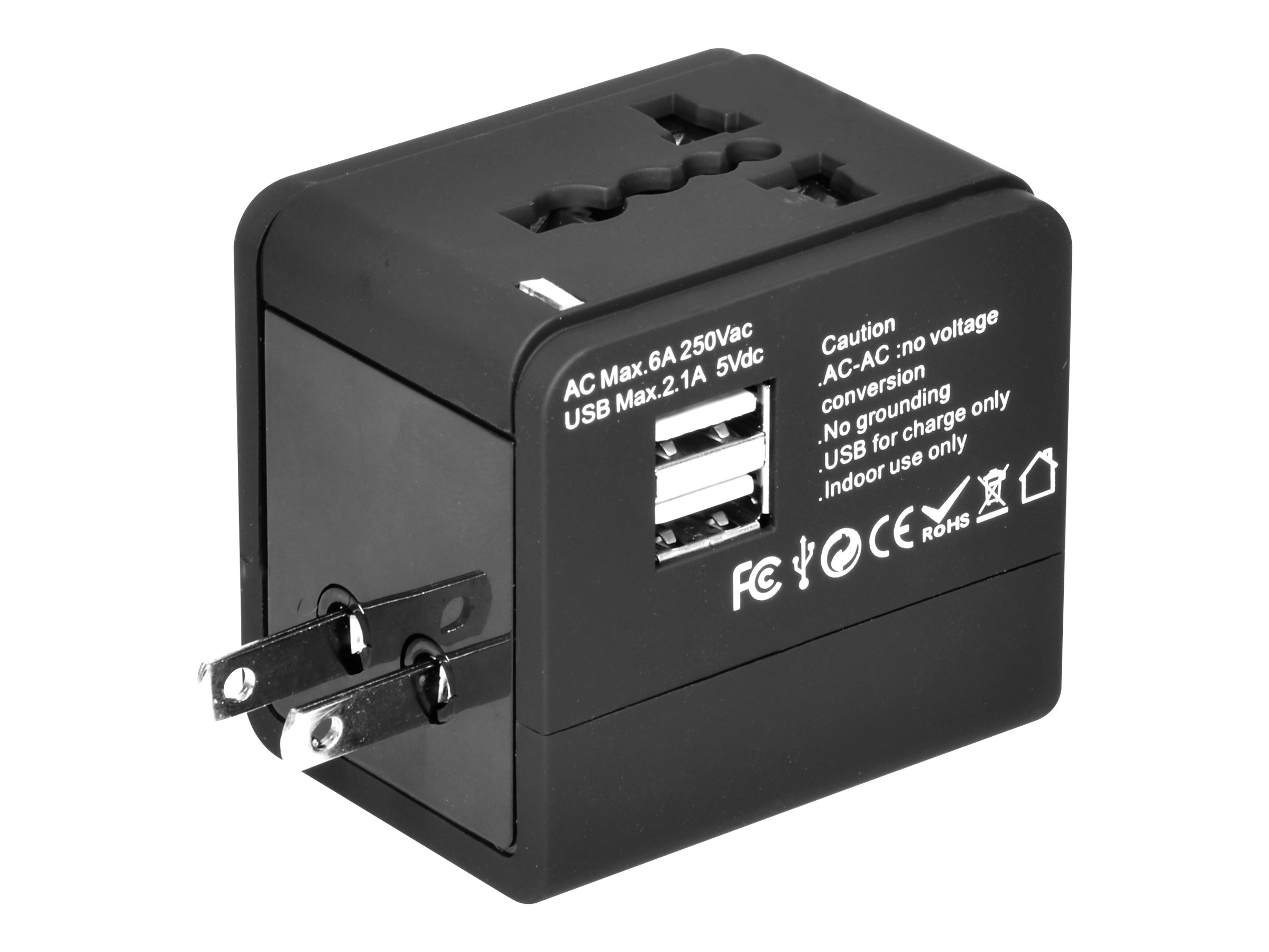 PORT Designs PORT World Travel Adapter - Netzteil - 2.1 A - 2 Ausgabeanschlussstellen (USB)