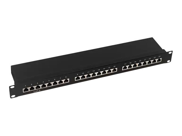 LogiLink EconLine - Patch Panel - RJ-45 X 24 - Schwarz, RAL 9005 - 1U - 48.3 cm (19")