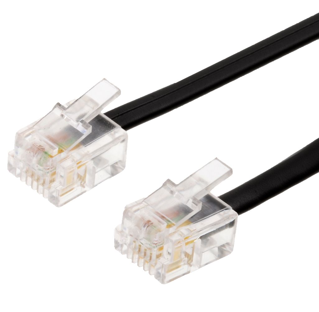 Helos Anschlusskabel 6P4C/6P4C, 4-adrig, 3 m, 2 x RJ11