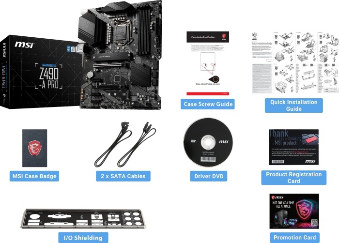 MSI Z490-A PRO - Motherboard - ATX - LGA1200-Sockel - Z490 Chipsatz - USB-C Gen2, USB-C Gen1, USB 3.2 Gen 1, USB 3.2 Gen 2 - 2.5 Gigabit LAN - Onboard-Grafik (CPU erforderlich) MSI Z490-A PRO - Motherboard - ATX - LGA1200-Sockel - Z490 Chipsatz - USB-C Gen2, USB-C Gen1, USB 3.2 Gen 1, USB 3.2 Gen 2 - 2.5 Gigabit LAN - Onboard-Grafik (CPU erforderlich)