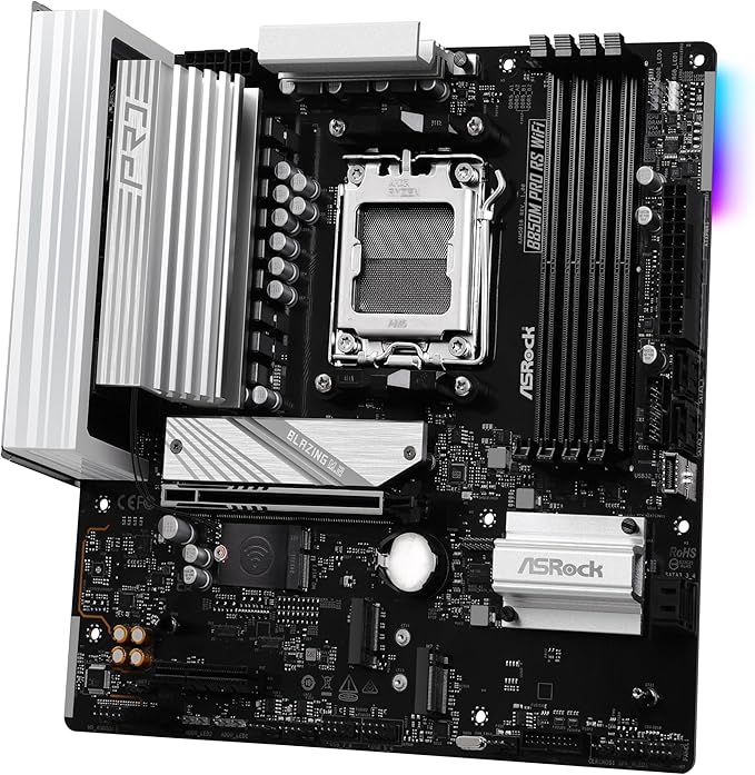 ASRock B850M Pro RS WiFi AM5 mATX HDMI/DP DDR5 - AMD Sockel AM5 (Ryzen Zen4) - Micro/Mini/Flex-ATX