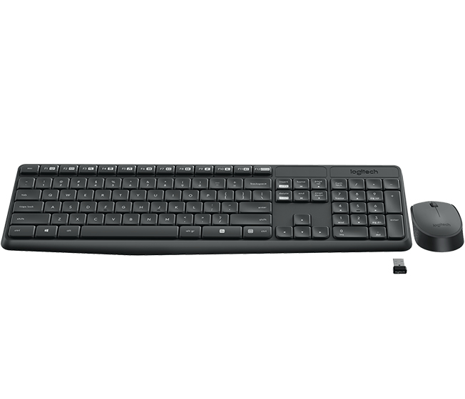 Logitech MK235 Set - Tastatur und Maus - kabellos DE - schwarz