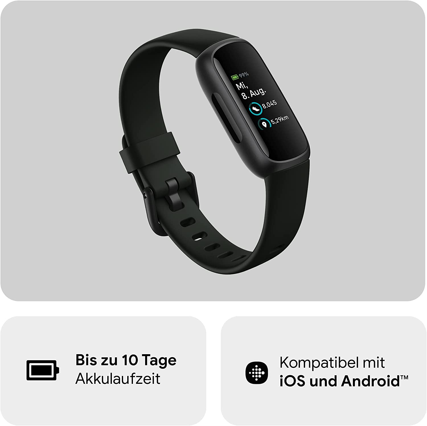 Fitbit Inspire 3 - Schwarz - Aktivitätsmesser mit Band