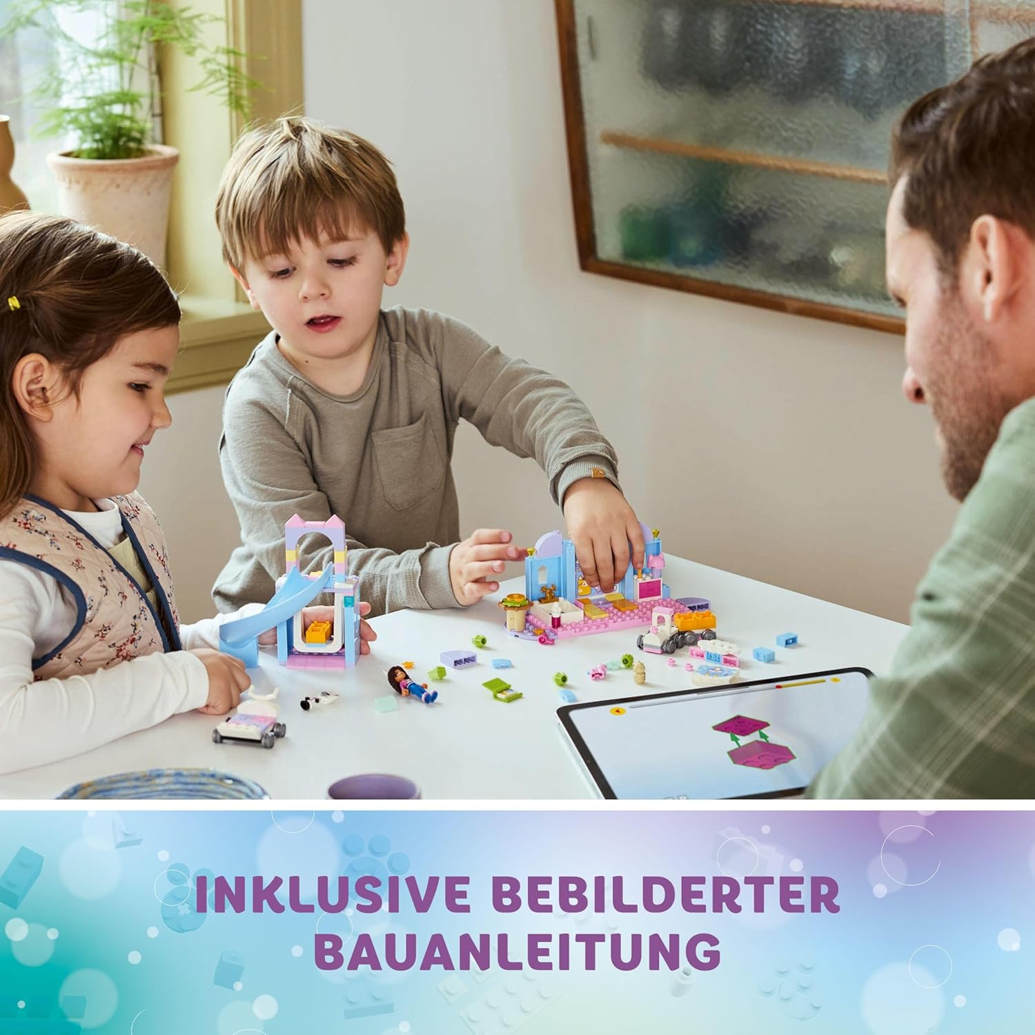 LEGO Gabby's Puppenhaus – Gabbys Katzenpflege Spielset – Kreatives Tier Spielzeug - Bauset mit Auto, Zug, Rutsche, Minifiguren & Zubehör – Kinder Geschenk für Mädchen ab 4 Jahren – 10796