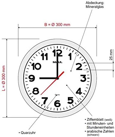 MAUL Wanduhr Step weiß/silber Kunststoff 30cm inkl. Batterie MAUL Wanduhr Step weiß/silber Kunststoff 30cm inkl. Batterie