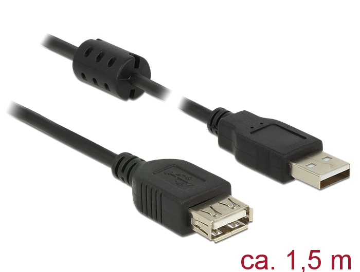 DeLOCK 84884 USB Kabel USB 2.0 1,5 m USB A Schwarz