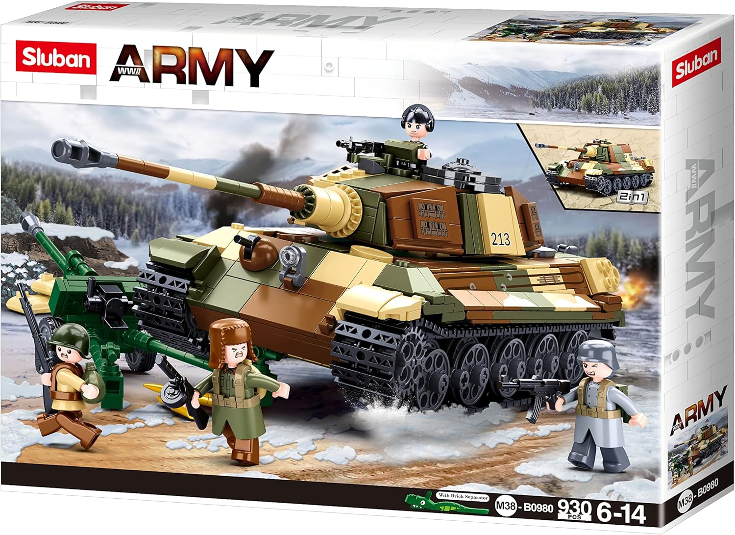 Sluban M38-B0980 - Army Battle of Budapest - Großer Deutsche Panzer 2in1 Sluban M38-B0980 - Army Battle of Budapest - Großer Deutsche Panzer 2in1