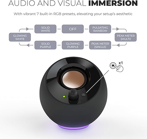 Creative Lautsprecher Pebble SE RGB Stereo, weiß Creative Lautsprecher Pebble SE RGB Stereo, weiß
