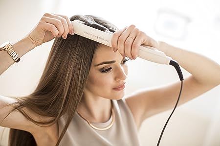 Remington Glätteisen PROluxe (OPTIheat-Technologie für lang anhaltende Styling-Ergebnisse in nur einem Zug & Ultimate-Glide-Keramikbeschichtung) LCD-Display, 150-230°C, Haarglätter S9100