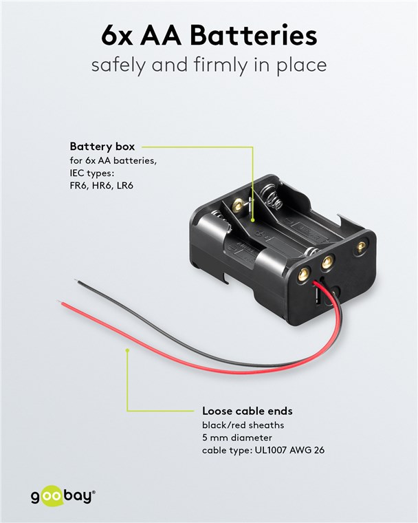 6x AA (Mignon) Batteriehalter 6x AA (Mignon) Batteriehalter